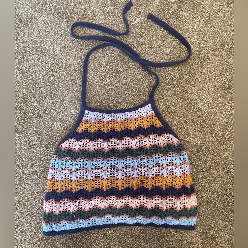 American eagle cropped halter top